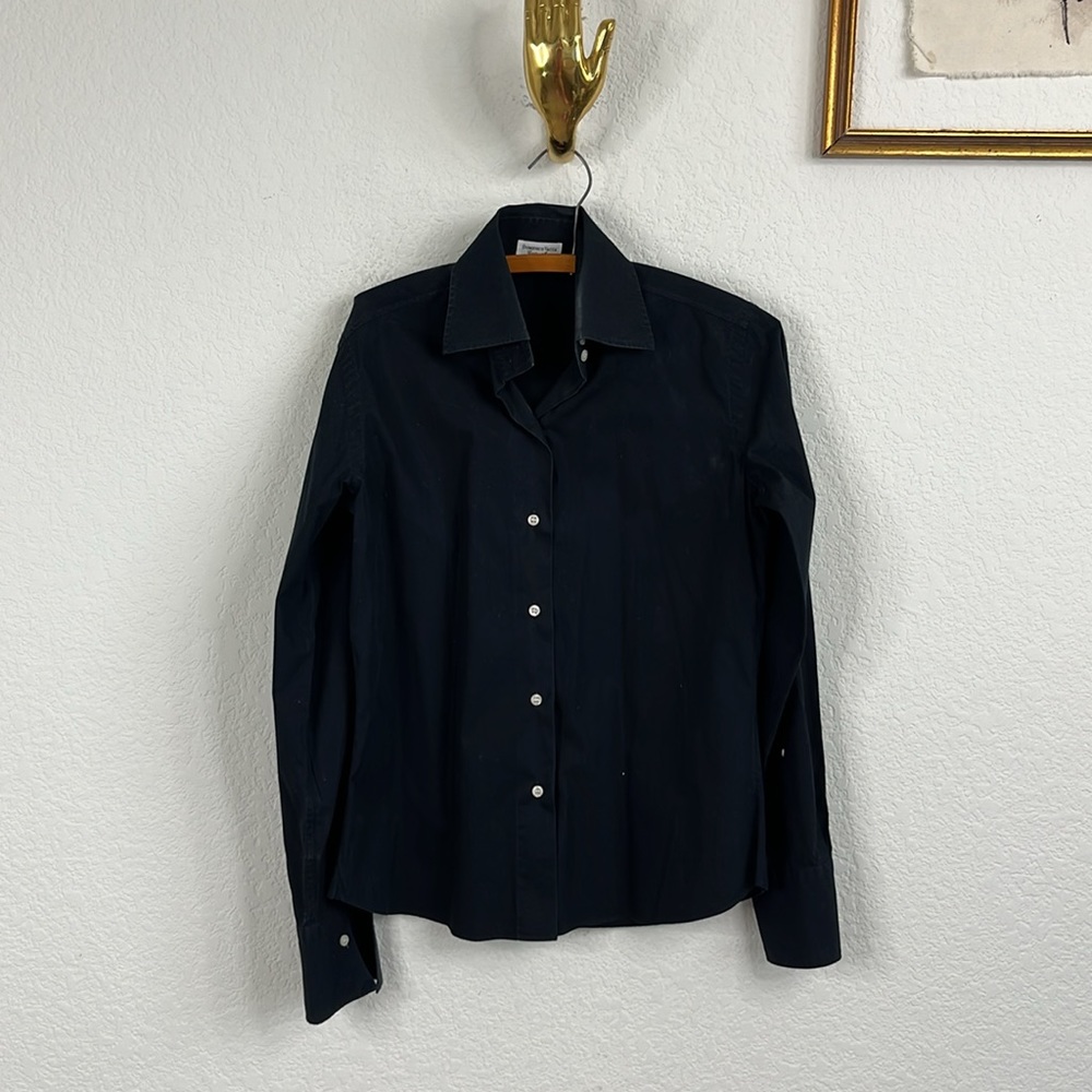 Domenico Vacca Solid Point Collar Button Front Bl… - image 3